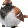 Moineau debout en résine (14.5 x 6.5 x 8.5 cm)