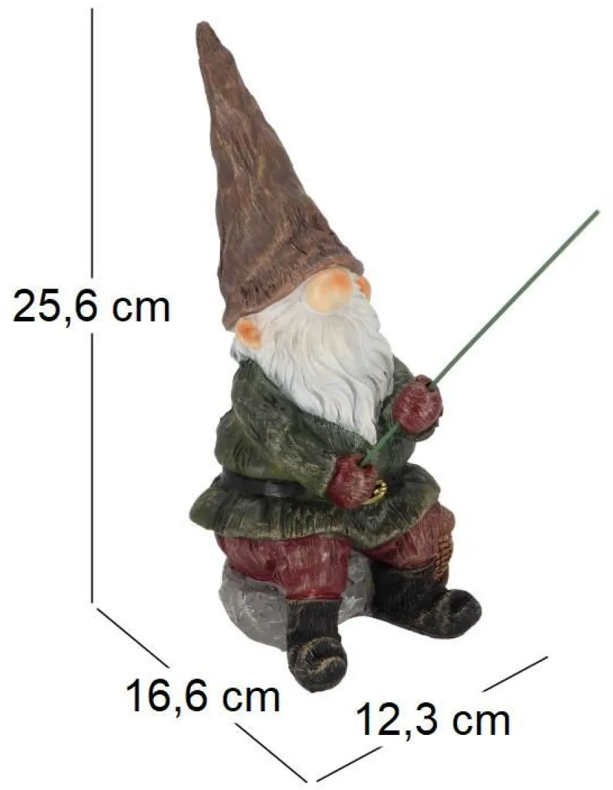 Nain de jardin pêcheur en résine 25 cm