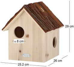 Nichoir pour écureuil avec toît en écorce