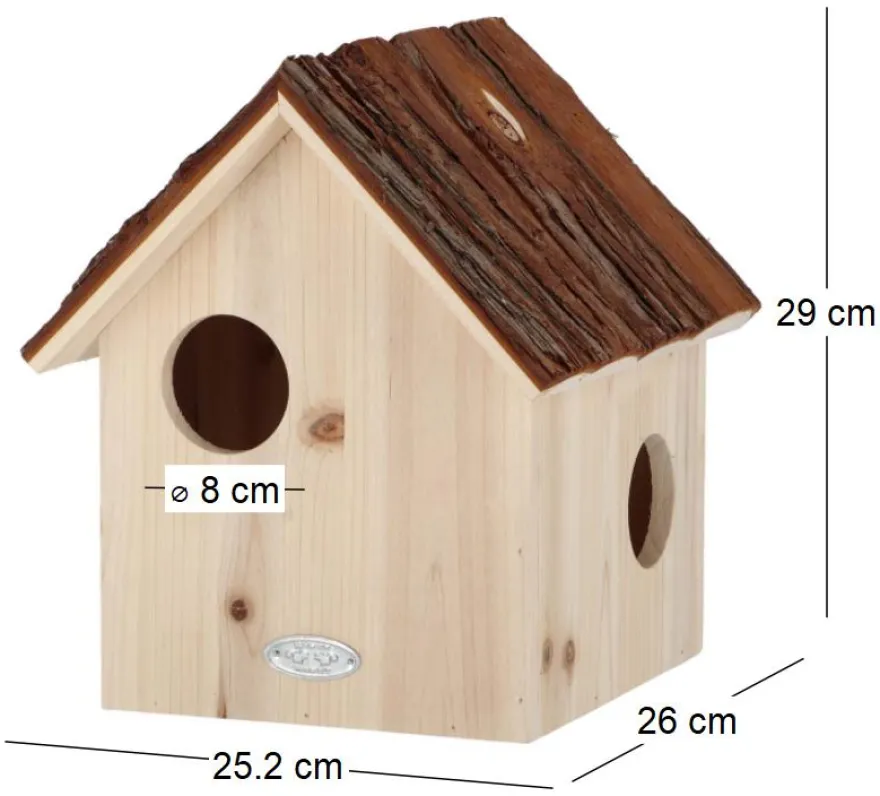 Nichoir pour écureuil avec toît en écorce