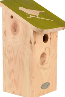 Nichoir pour mésange bleue en pin pochoir