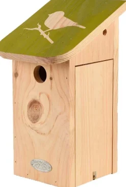 Nichoir pour mésange bleue en pin pochoir
