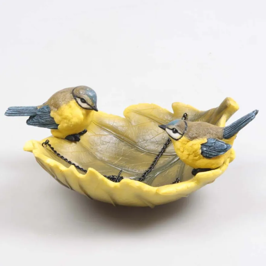 Oiseau dans bain en résine à suspendre (Mésange charbonnière)