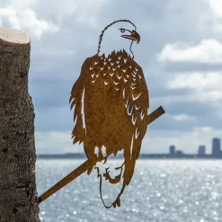 Oiseau sur pique aigle en acier corten