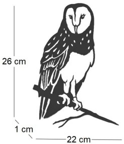 Oiseau sur pique chouette effraie en acier corten