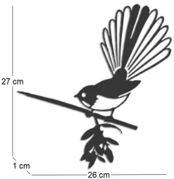 Oiseau sur pique rhipidura en acier corten