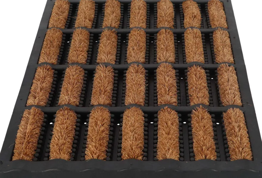 Paillasson caoutchouc et brosses dures en fibres de coco