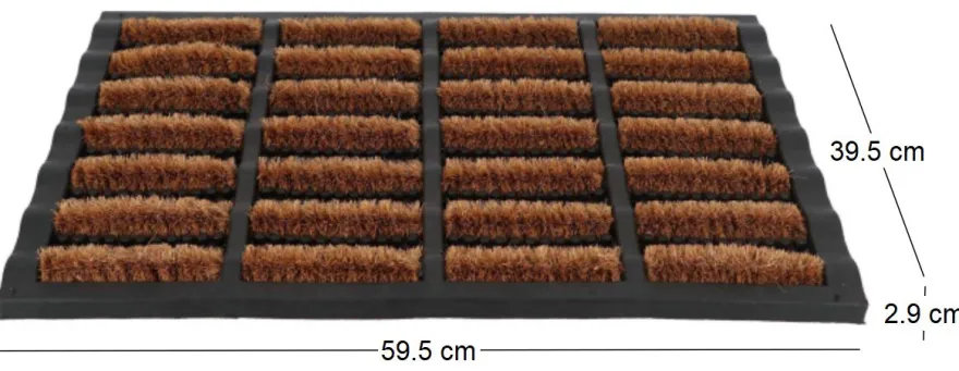 Paillasson caoutchouc et brosses dures en fibres de coco