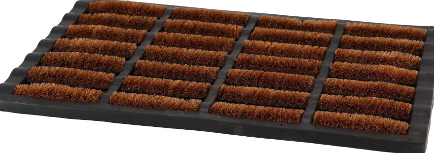 Paillasson caoutchouc et brosses dures en fibres de coco