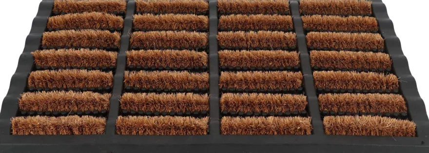 Paillasson caoutchouc et brosses dures en fibres de coco