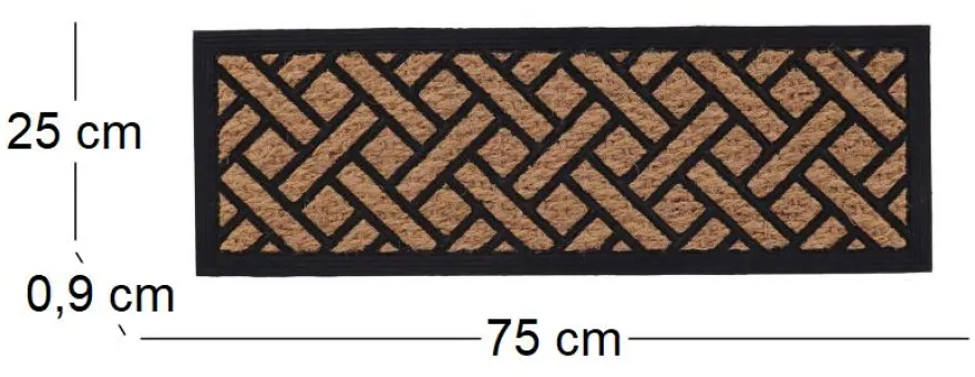 Paillasson caoutchouc et coco Tissage (75 x 25 cm)