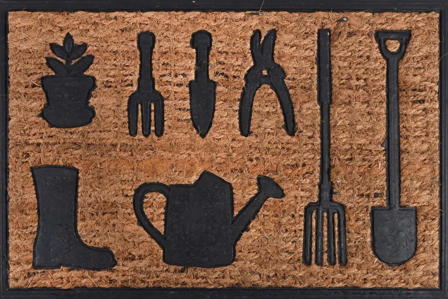 Paillasson coco et caoutchouc 60 x 40 cm (Outils de jardin)
