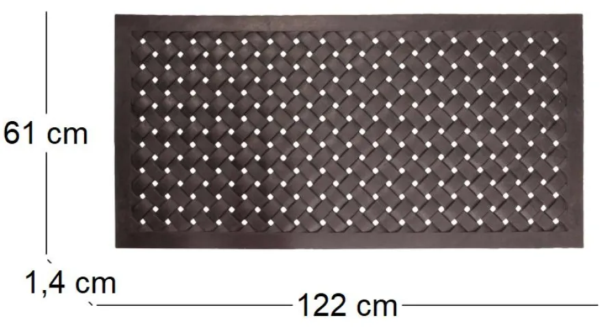 Paillasson en caoutchouc tressé (122 x 61 cm)