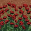 Paillasson en coco et PVC 60 x 40 cm (Coquelicots)