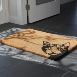 Paillasson en coco et PVC 60 x 40 cm (Chat)