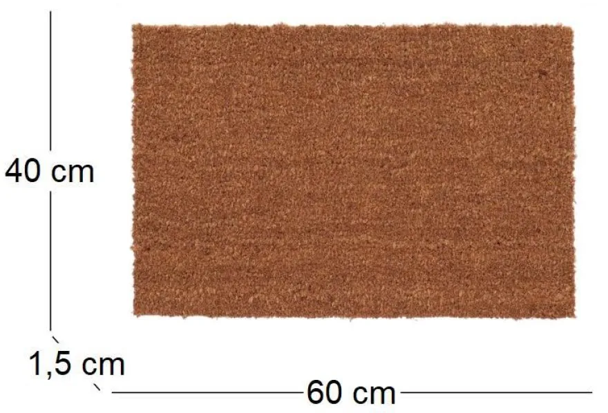 Paillasson en coco et PVC 60 x 40 cm (Uni)
