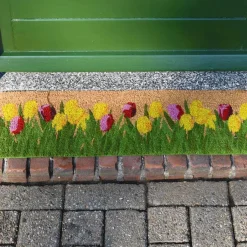 Paillasson en fibre de coco 75 x 25 cm Tulipes