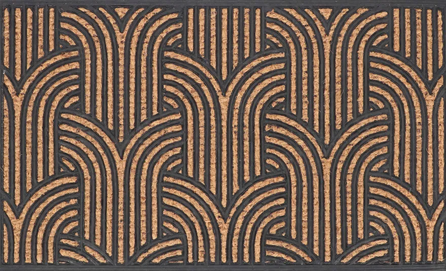 Paillasson en fibres de coco et caoutchouc avec motifs 75 x 45 cm (Art déco)
