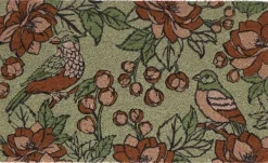 Paillasson en fibres de coco Flowers and bird (Vert)