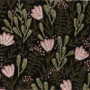 Paillasson en fibres de coco floral noir