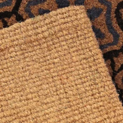 Paillasson en fibres de coco à motifs 75 x 45 cm (Rosettes)