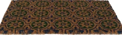 Paillasson en fibres de coco à motifs 75 x 45 cm (Fleurs)