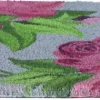 Paillasson en fibres de coco Roses (Fond bleu)