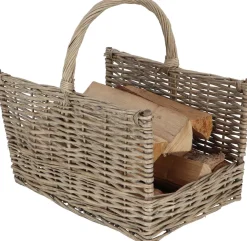 Panier à bûches en branches de saule