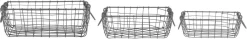 Panier carré en métal (Lot de 3)