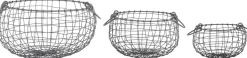Panier forme arrondie en métal (Lot de 3)