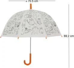 Parapluie enfant à colorier 70 cm (Chats)