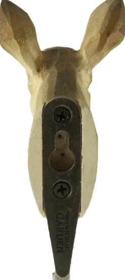 Patère animal en bois sculpté à la main et métal (Chevreuil)