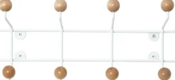 Patère 8 crochets en bois Saturnus (Blanc et bois clair)