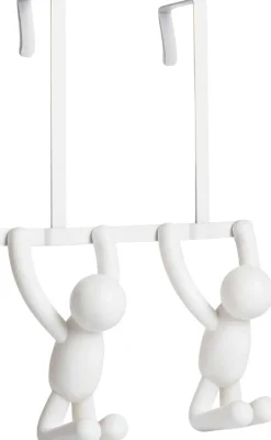 Patère double de porte Buddy (Blanc)