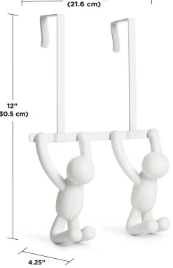 Patère double de porte Buddy (Blanc)