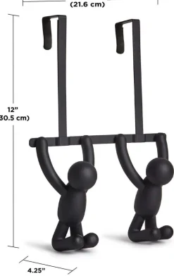 Patère double de porte Buddy (Noir)