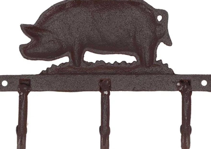 Patère en fonte 3 crochets (Cochon)