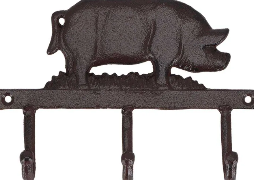 Patère en fonte 3 crochets (Cochon)