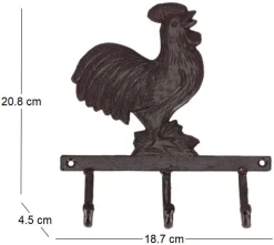 Patère en fonte 3 crochets (Coq)