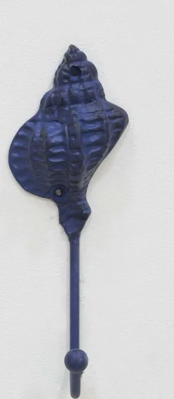 Patère en métal Coquillage7 x 5 x 18 cm (Bleu)