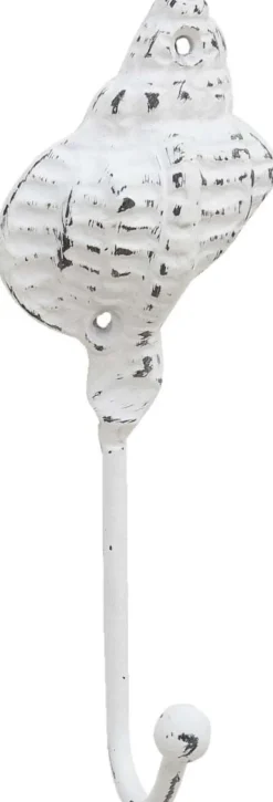 Patère en métal Coquillage7 x 5 x 18 cm (Blanc)