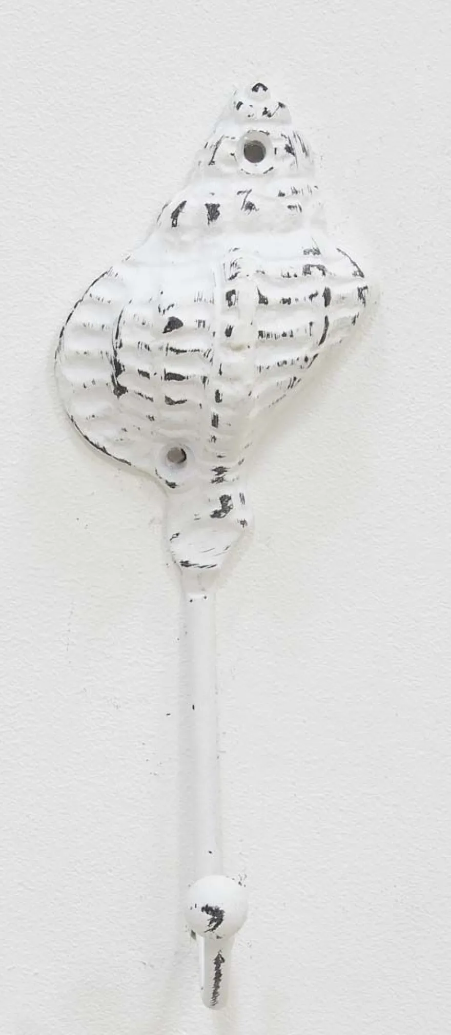Patère en métal Coquillage7 x 5 x 18 cm (Blanc)