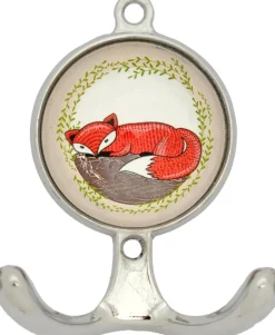 Patère en métal et céramique Fox