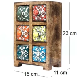 Petit meuble de rangement 6 tiroirs colorés