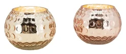 Photophore boule en verre antique (Lot de 4)