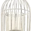 Photophore cage en métal laqué vieilli