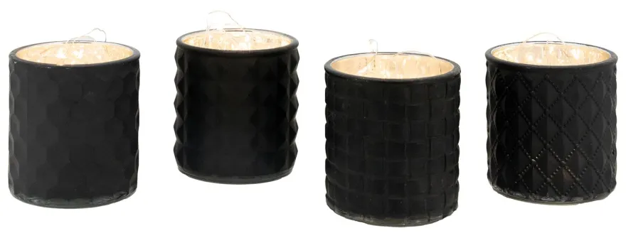 Photophore noir en verre teinté mat (Lot de 8)