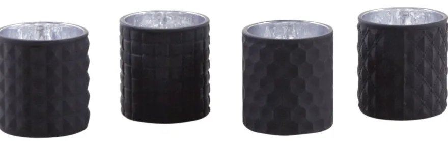 Photophore noir en verre teinté mat (Lot de 8)