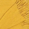 Plaid chenille en polyester avec franges 120 x 150 cm (Moutarde)