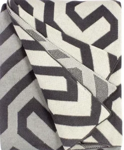 Plaid coton Symphonie 130 x 180 cm (Gris)